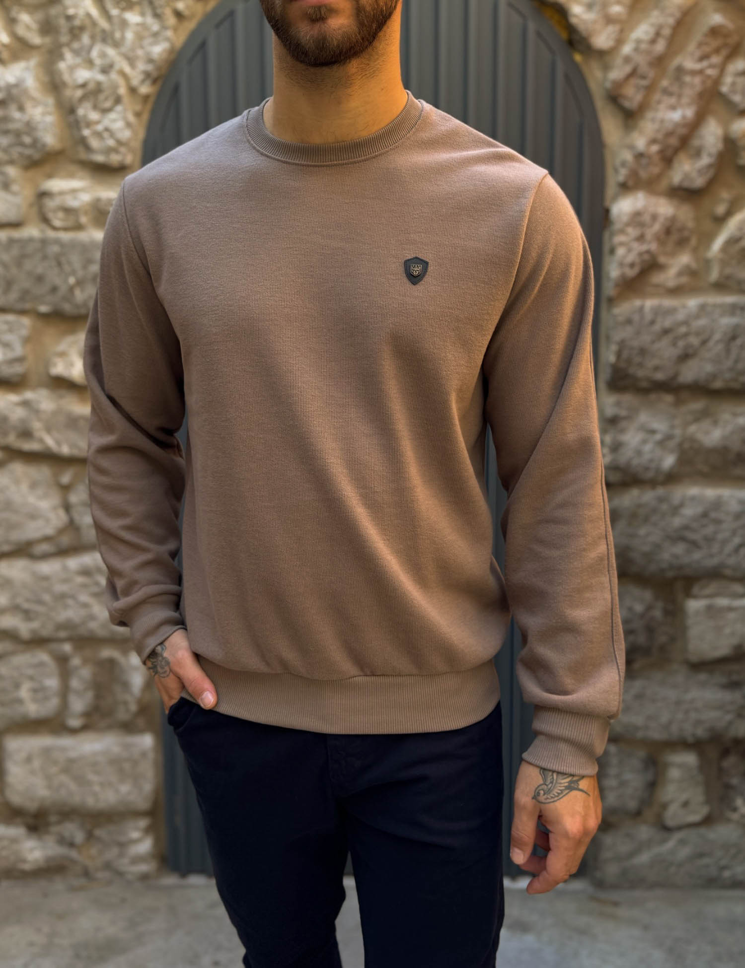 Everbest Everbest Ανδρική πούρο μακρυμάνικη ριπ μπλούζα Plus Size 261030P